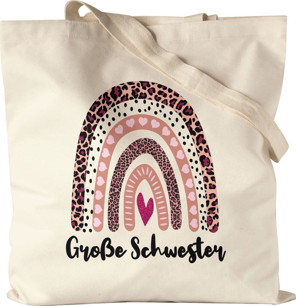 Große Schwester Stoffbeutel Jutebeutel Canvas Sisters Beschützerin Geborgenheit Liebe Familie Zusammenhalt Freude Spaß Sisterlove Fun