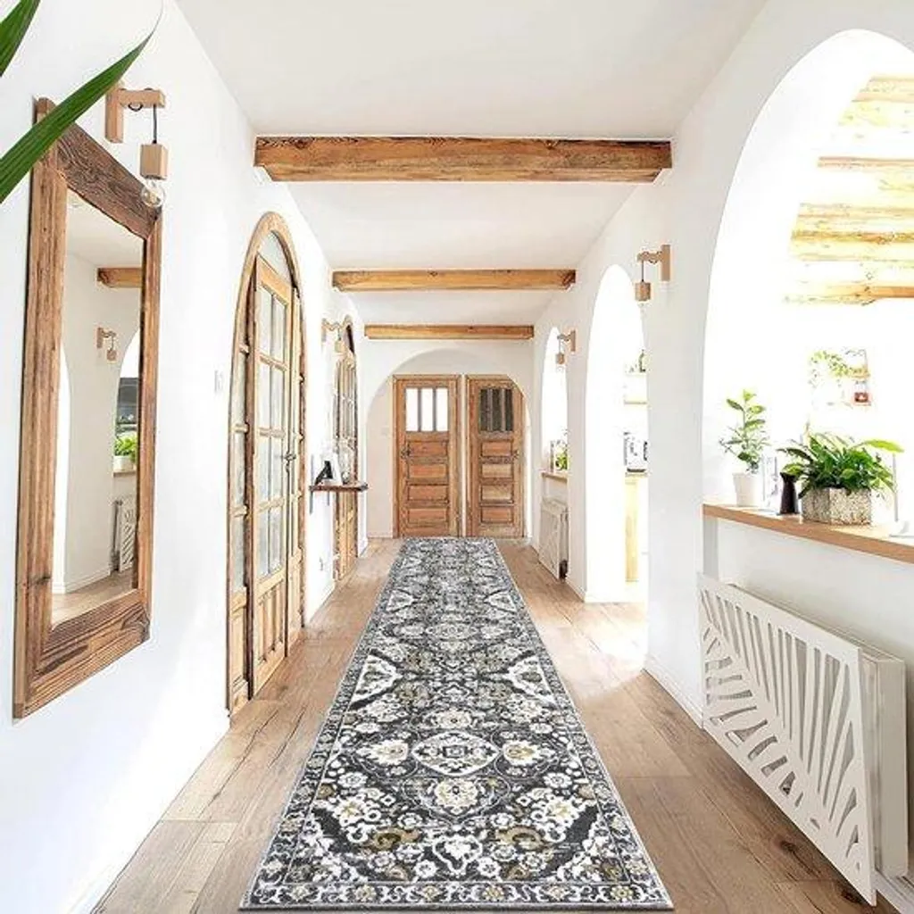 Tapis lavable et antidérapant gris-brun 60x305 cm de qualité supérieure