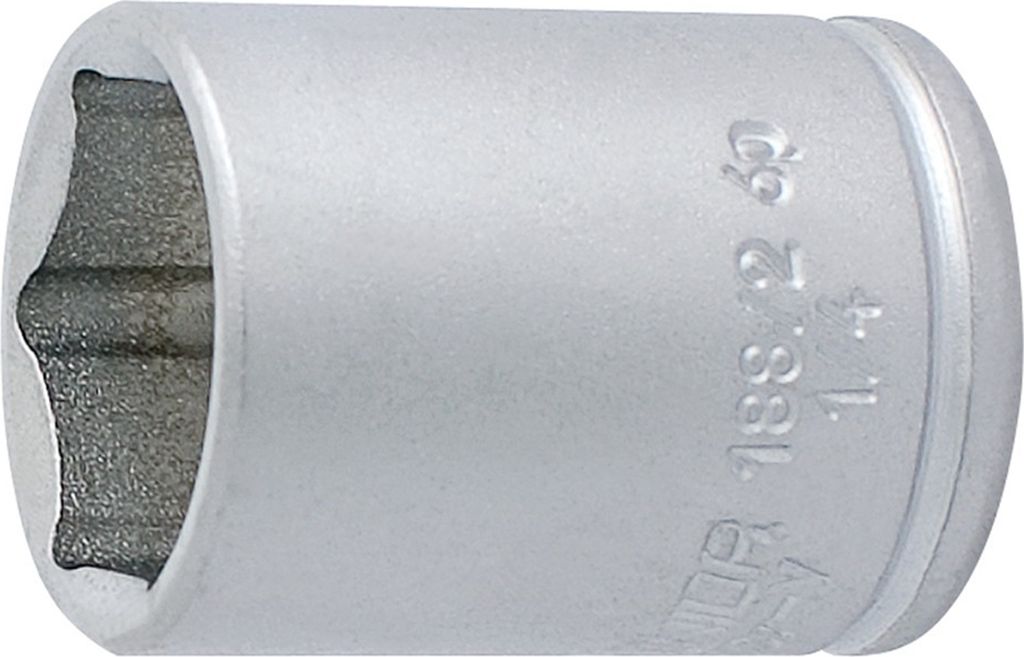 UNIOR 600825 Sechskantsteckschlüssel 1/4' 13mm, 188/2 6p, silber