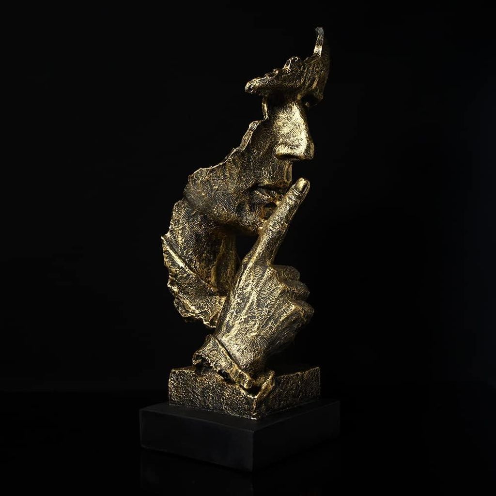 Ponder Statue-Silence is Gold Abstrakte Kunst Statue Modern Produktbild 