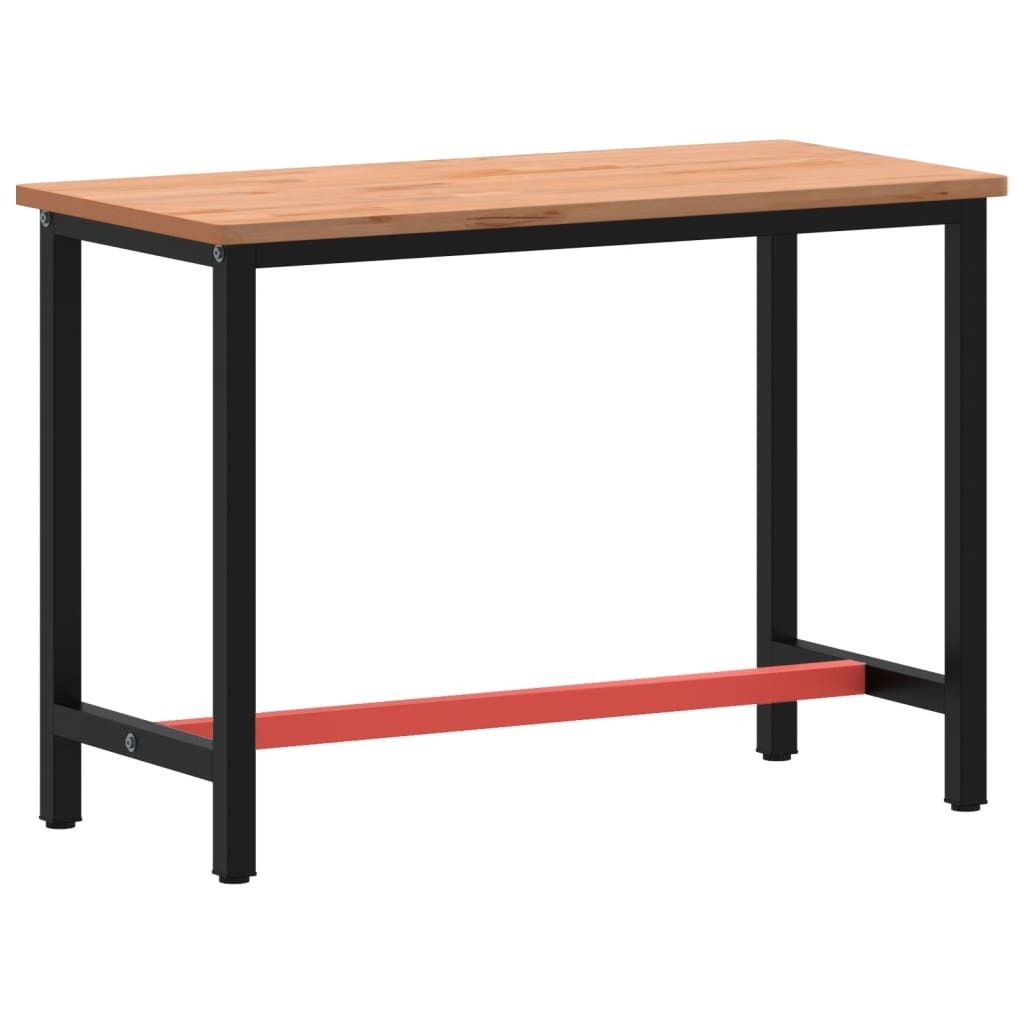vidaXL Werkbank 115x55x81,5 cm Massivholz Buche und Metall