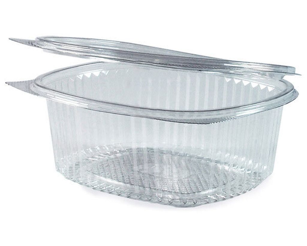 50x Feinkostbecher oval klar mit Deckel 375 ml (PET) Produktbild 