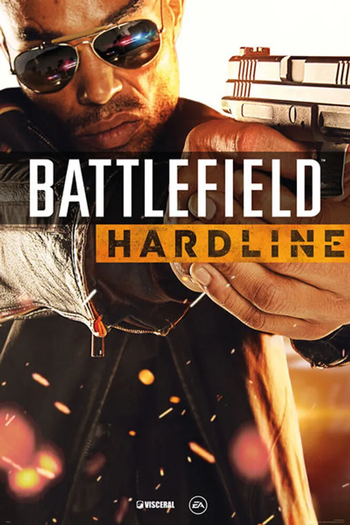 Affiche murale Battlefield Hardline et kit de suspension bois naturel