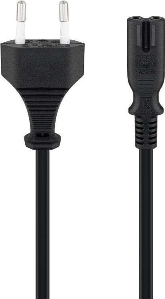 Euro Netzkabel Eurostecker  IEC60320-C7 Doppelbuchse Produktbild 
