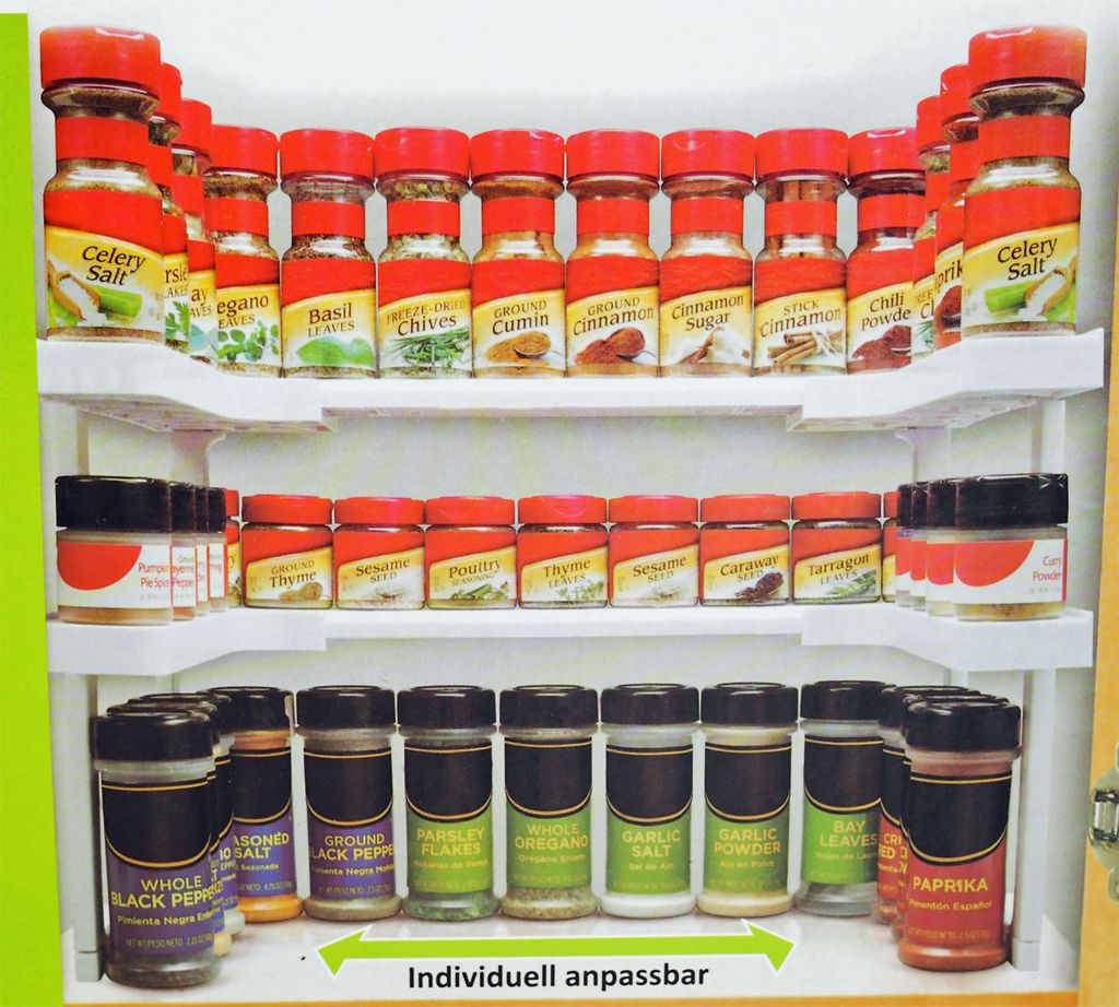 Gewürzregal Küchenregal beliebig verstellbar Regal für Produktbild 