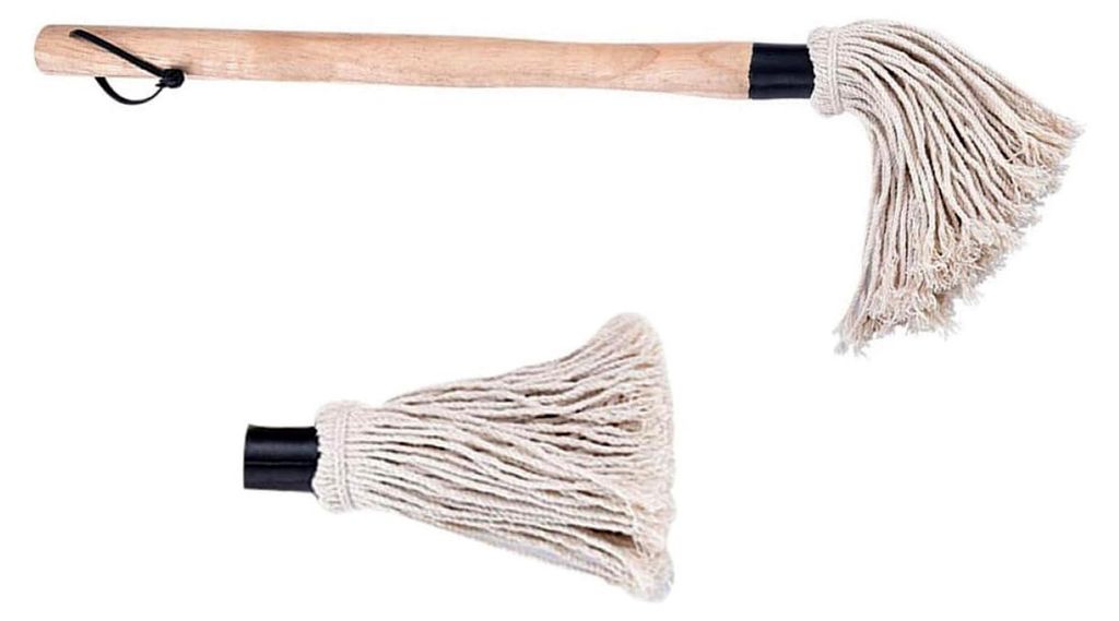 Grillpinselset mit langem Holzgriff, hitzebeständige Baumwollgarnbürste, austauschbar für Küchenöl und Backen