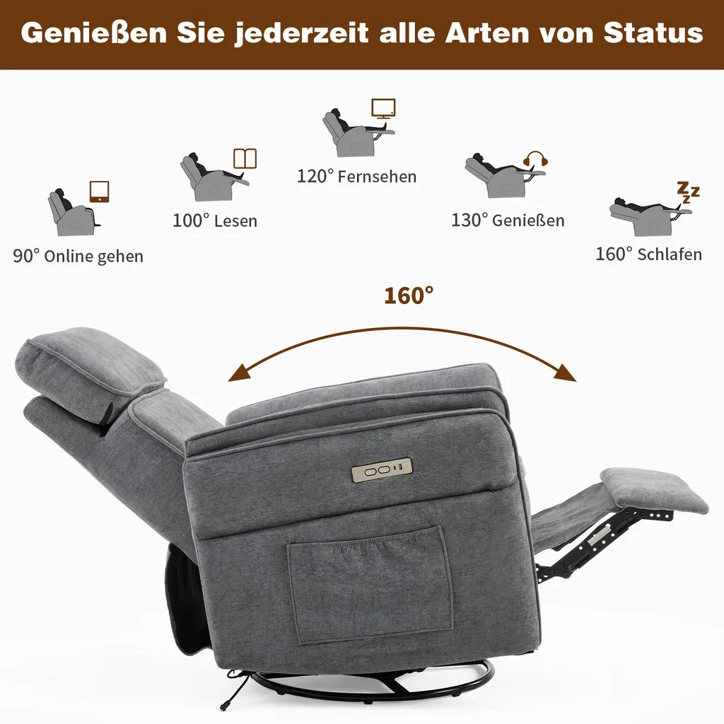 Fauteuil TV inclinable avec position allongée confortable - Cozy