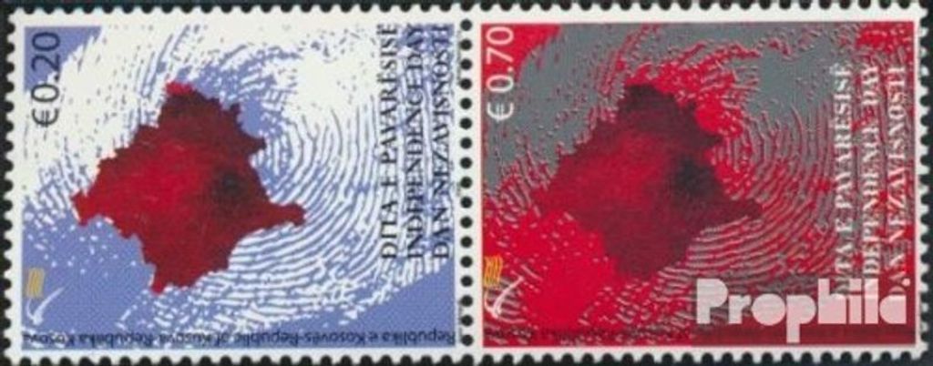 Briefmarken Kosovo 2008 Mi 95-96 Paar (kompl.Ausg.) postfrisch Tag der Unabhängigkeit