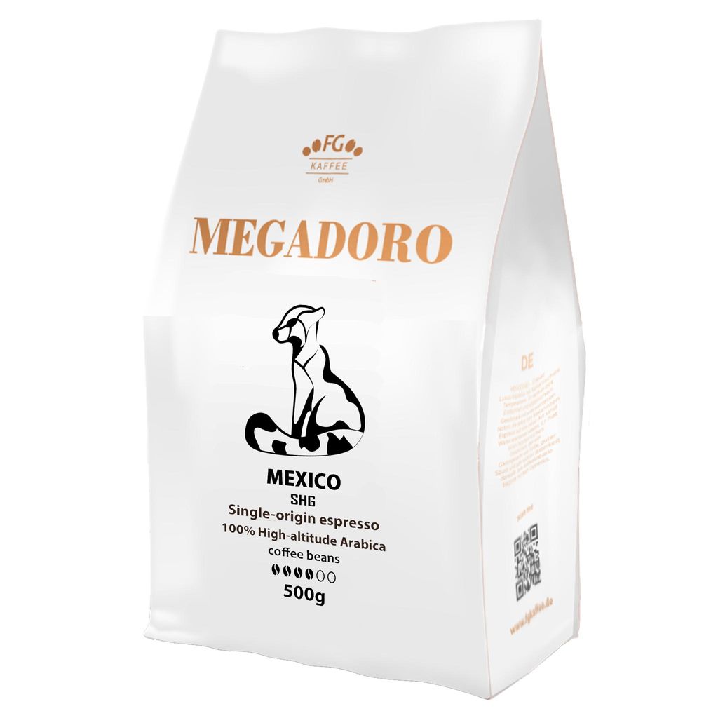 Megadoro Mexico SHG Espresso Kaffeebohnen 100% Arabica 500g