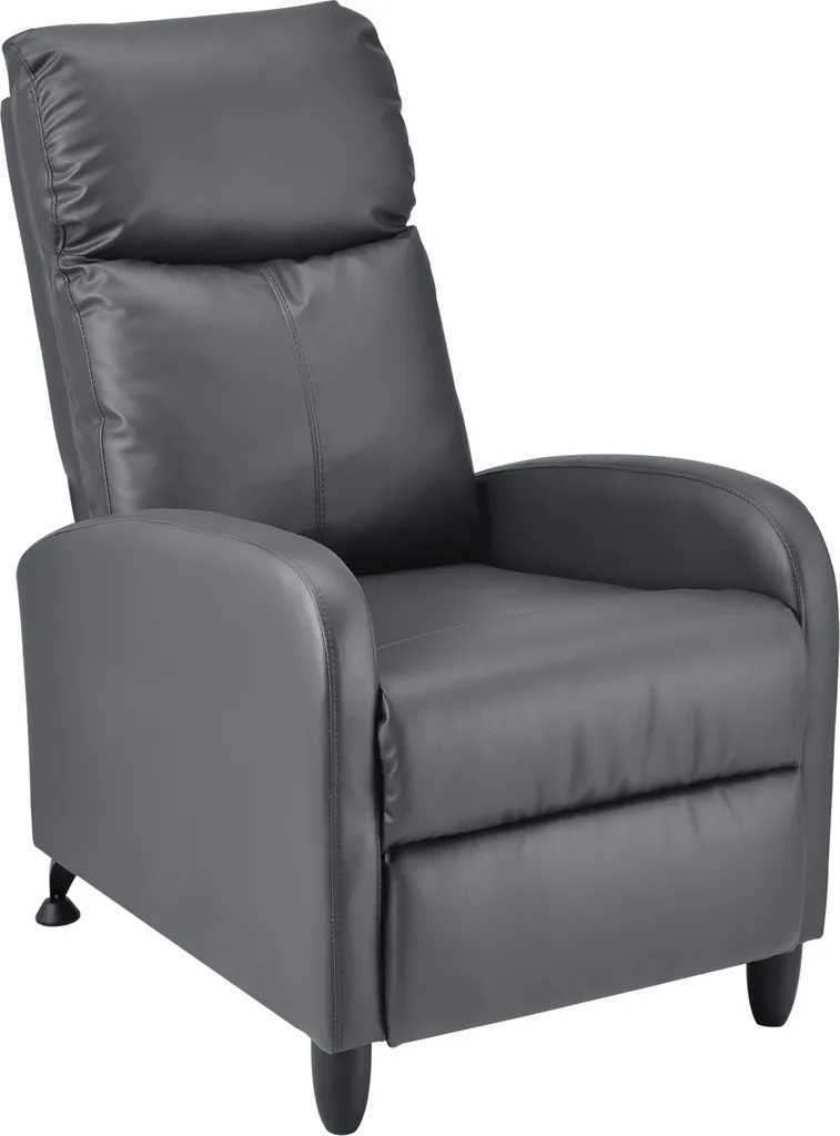 Fauteuil relax dossier réglable en simili cuir gris 102x60x92cm Bregenz