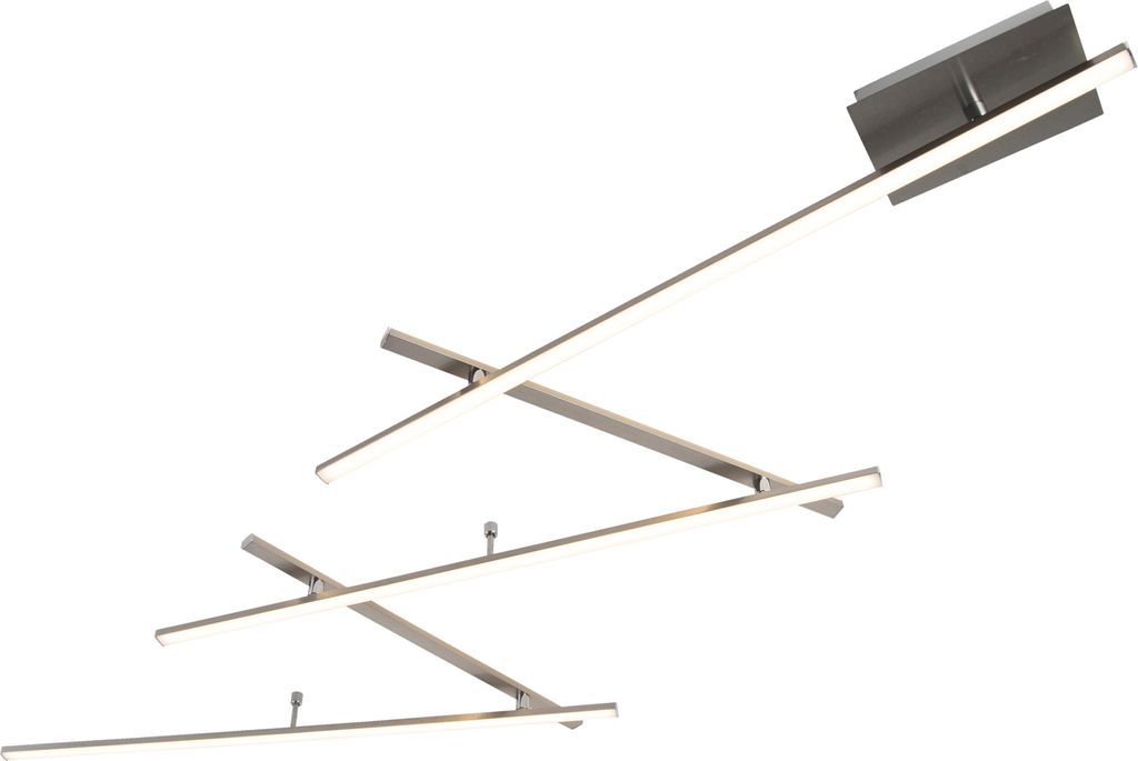 LED-Deckenleuchte - Nickel matt - Metall - B 245 cm - Produktbild 