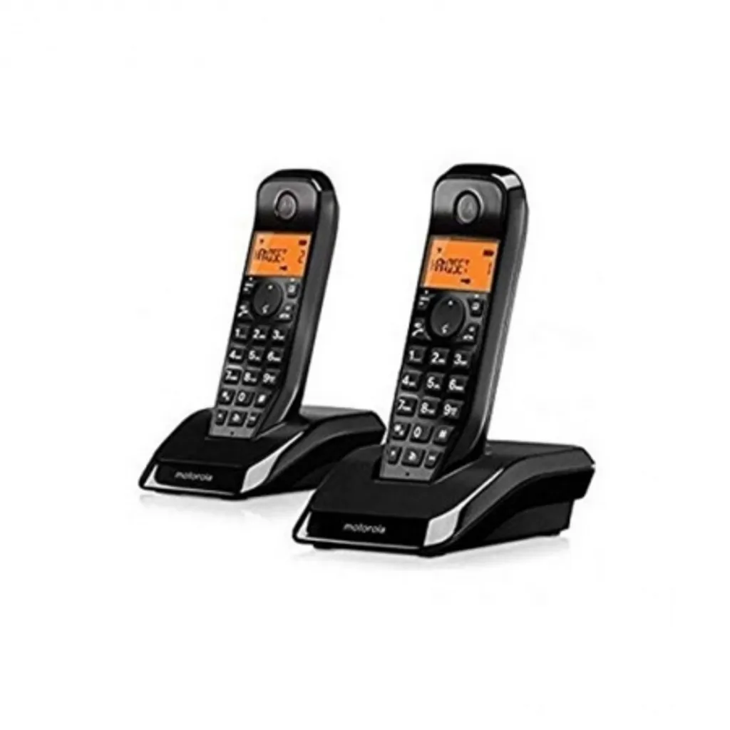 Motorola S12 Duo Telefono Cordless DECT Nero con ID Chiamante e Vivavoce