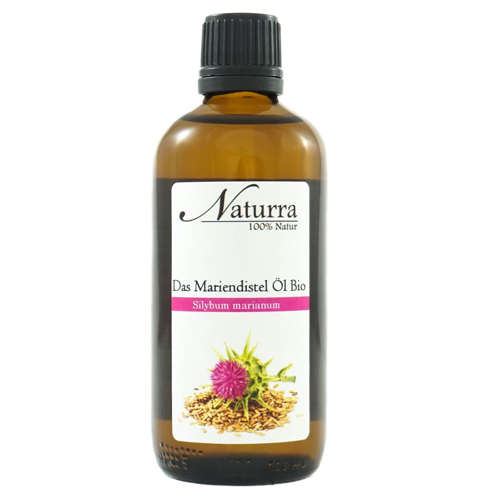 Mariendistelöl Bio 100 ml – kaltgepresst, unraffiniert, nativ – Naturra Premium Naturkosmetik im Glas, vegan, pflegend für Haut & Haar.