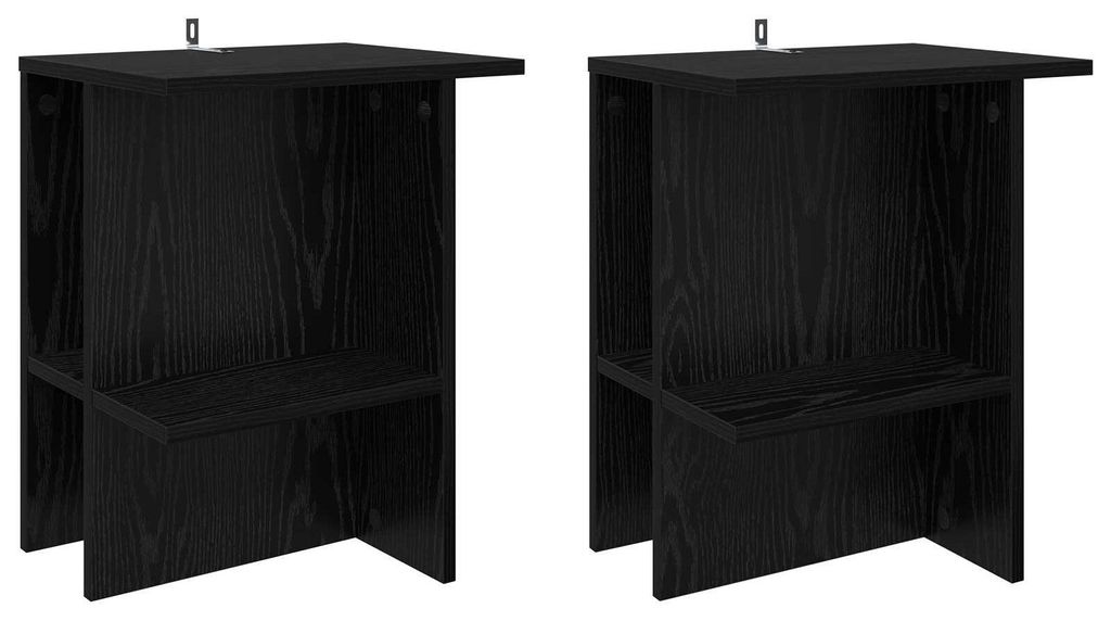 Couchtisch 2 pcs Schwarze Eiche 40 x 30 x 49 cm Holzwerkstoff