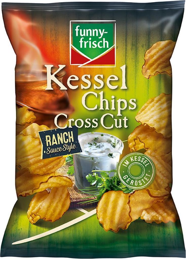 funny frisch Kessel Chips Cross Cut Ranch glutenfrei vegetarisch 120g