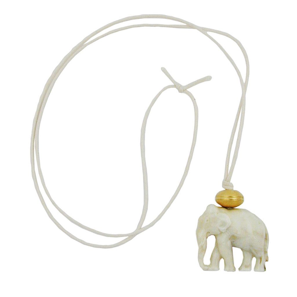 Kette 35x32x18mm Elefant Kunststoff weiß-grau-marmoriert Produktbild 