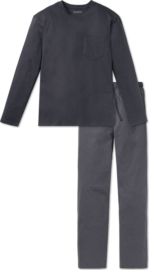 Schiesser Herren Schlafanzug lang blau 48  ST Produktbild 