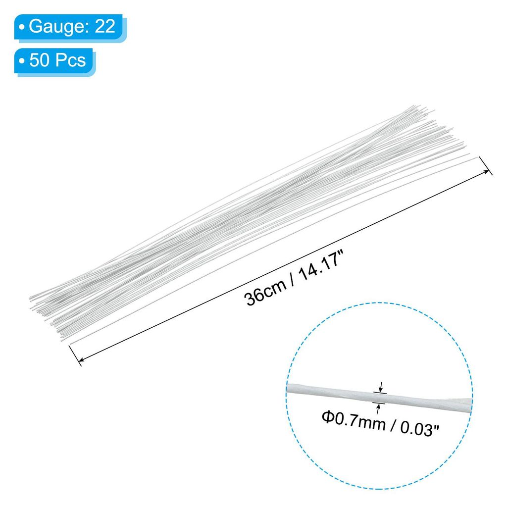 Blumenstiel Draht 36cm, 22 Spurweite 14" Blumendraht 50 Stk Papier Gewickelt Eisen Kunstblume Stiel Zubeh?r fš¹r Heimwerker Blumenstrau? Stiel un...