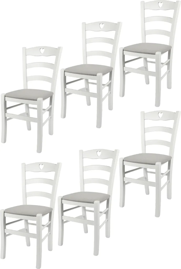 Chaises de cuisine en bois lot de 6 CUORE Tommychairs assise rembourrée