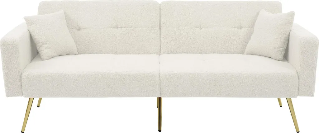 Canapé-lit compact pour studio avec rangement latéral et angle mobile