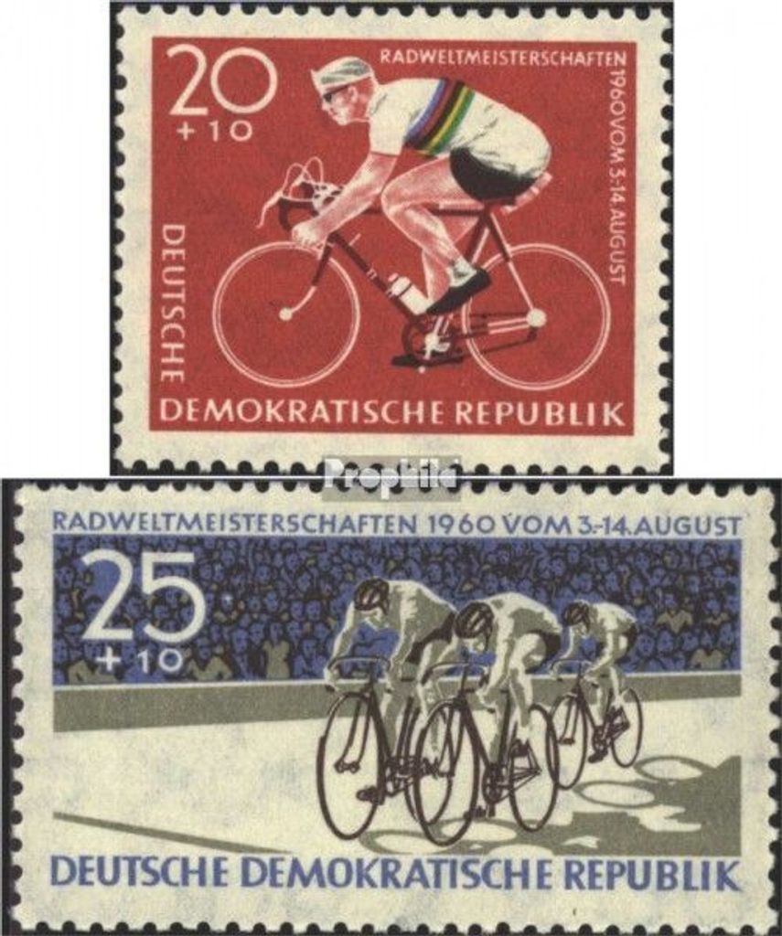 Briefmarken DDR 1960 Mi 779-780 (kompl.Ausg.) postfrisch Rad-WM