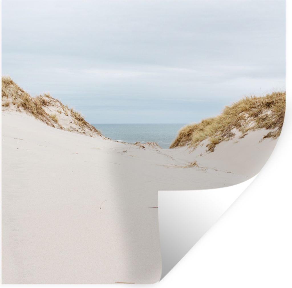 MuchoWow Wandtattoo Wandsticker Wandaufkleber Sanddünen mit dem Meer im Hintergrund 100x100 cm Selbstklebend und Repositionierbar - Wierderverwe...