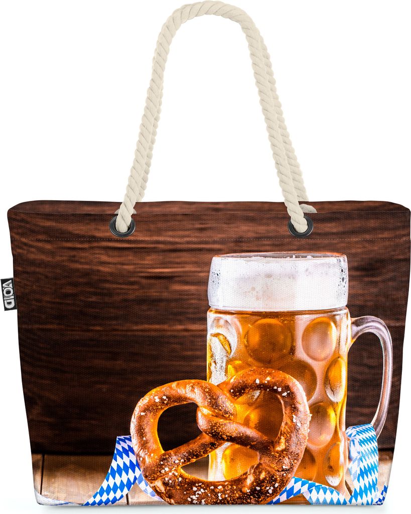 VOID Bier Breze Strandtasche Shopper 58x38x16cm 23L XXL Einkaufstasche Tasche Reisetasche Beach Bag