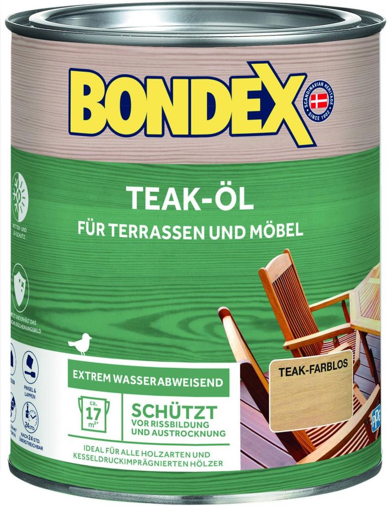 Bondex Teak-Öl Teak farblos 0,75 l - 330062 Produktbild 