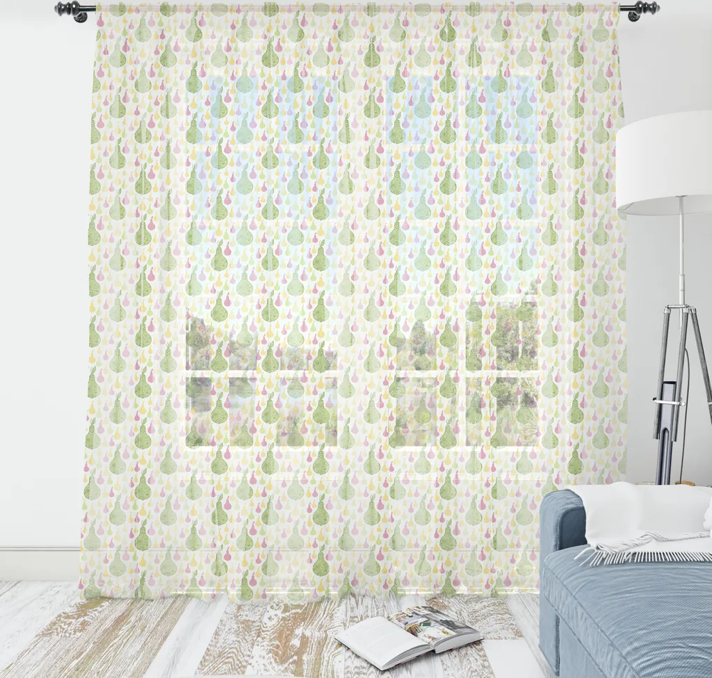 Grande tenture murale décorative en satin motif fruits Pop Art 274cm
