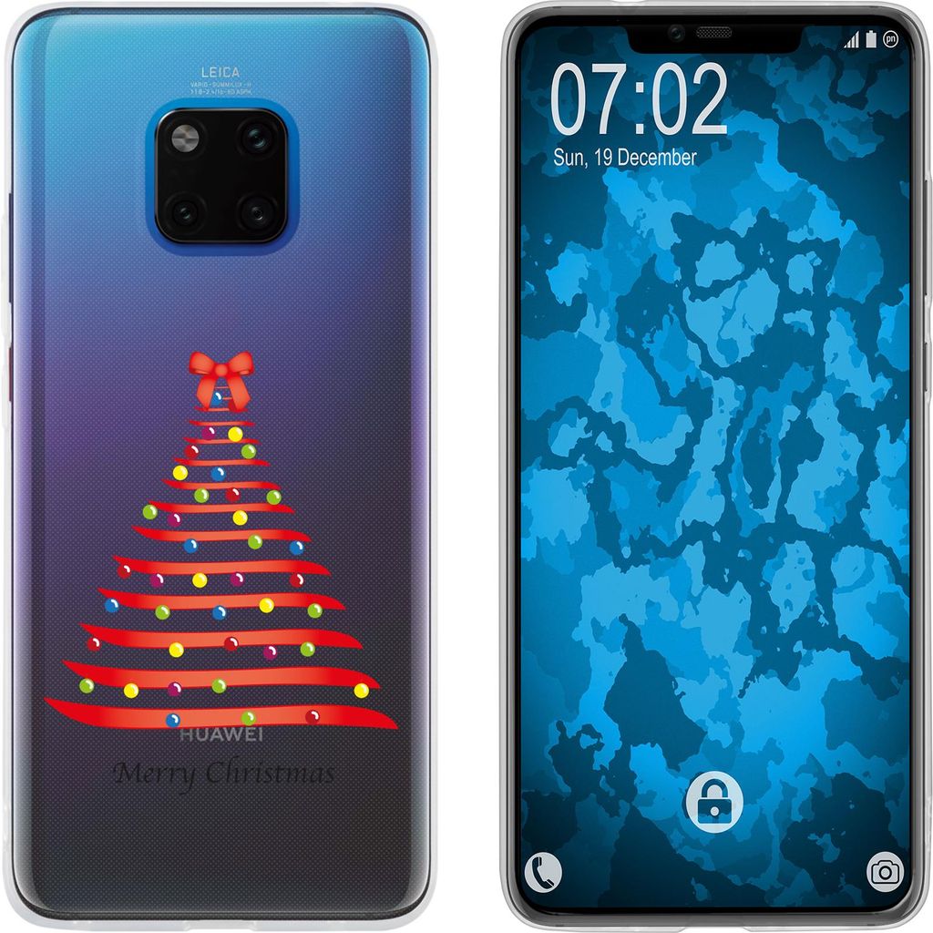 PhoneNatic Case kompatibel mit Huawei Mate 20 Pro Silikon-Hülle X Mas Weihnachten Weihnachtsbaum M1