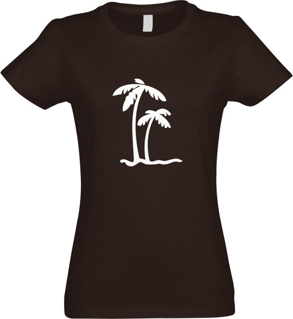 Kiwistar - T-Shirt tailliert - Damen - Chocolate - Palmen - mit Motiv Bedruckt - Funshirt Design - Sport - Freizeit - Damen - XL