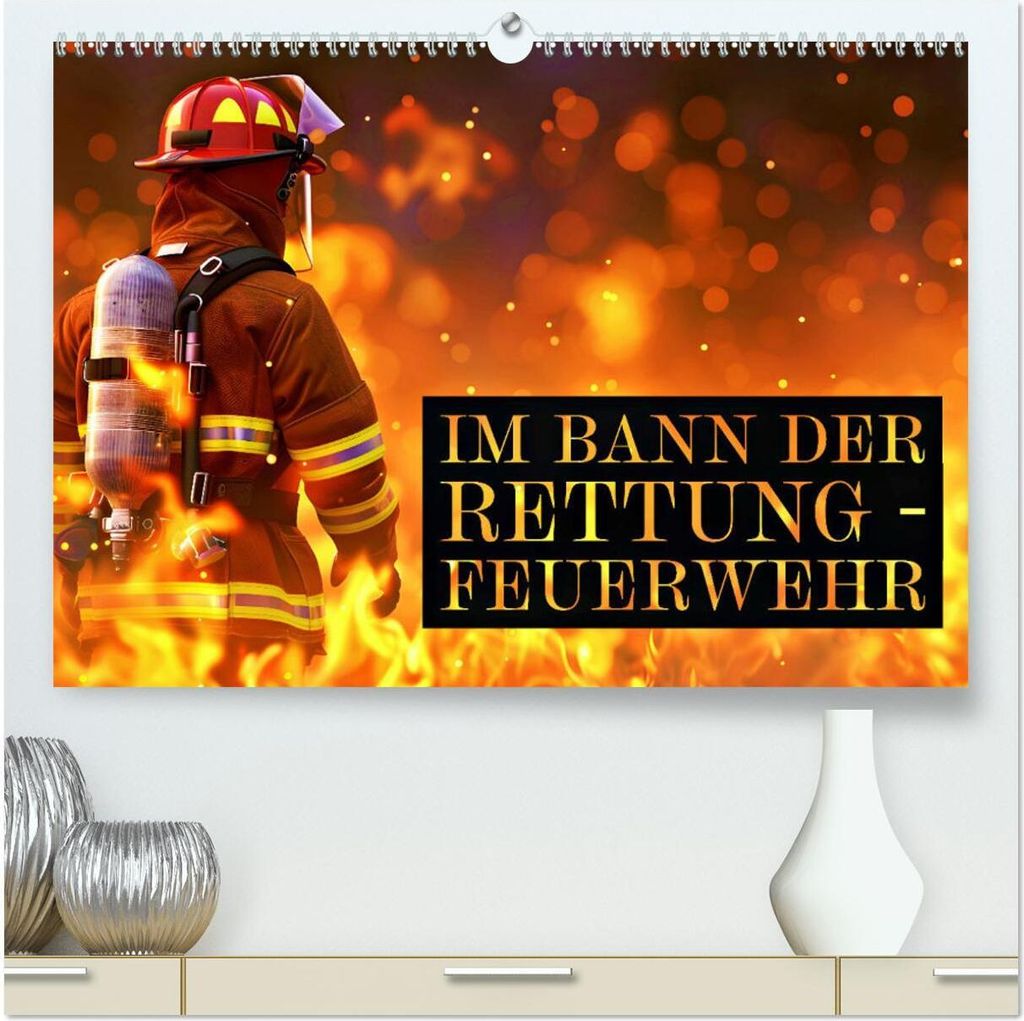Im Bann der Rettung - Feuerwehr (hochwertiger Premium Wandkalender 2026 DIN A2 quer), Kunstdruck in Hochglanz