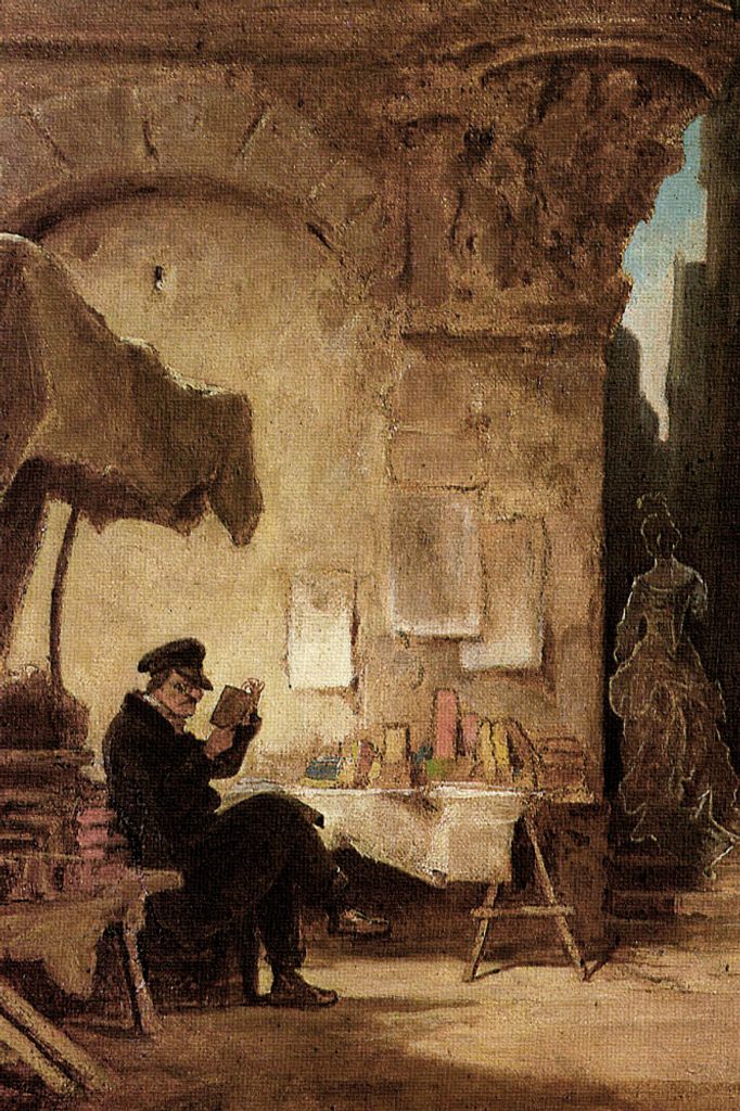 Carl Spitzweg Kunstdruck Bild - Der Antiquar, 1847 (120 x 80 cm)