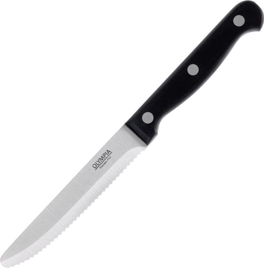 Olympia Steakmesser mit runder Spitze schwarz,12 Stück