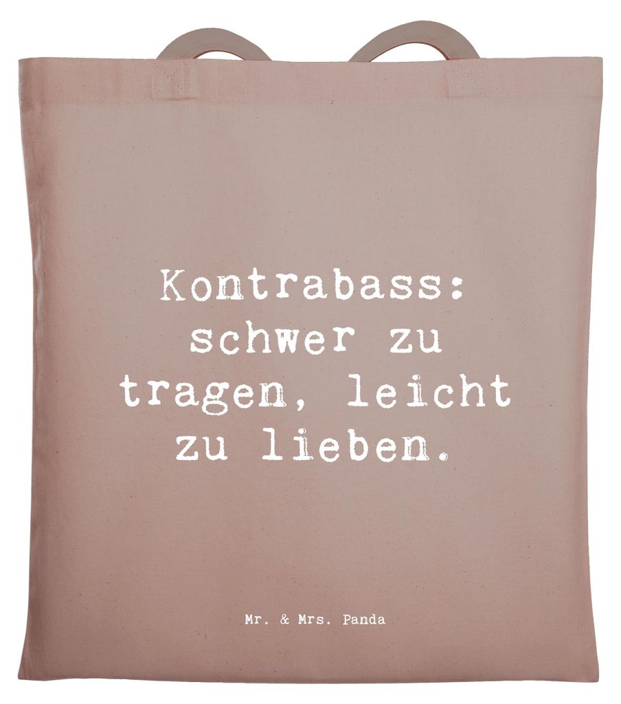 Mr. & Mrs. Panda Shopping Tasche Spruch Kontrabass Liebe - Braun Pastell - Geschenk, Sinfonieorchester, Musikliebhaber, Musik, Musiker, Streichinst...