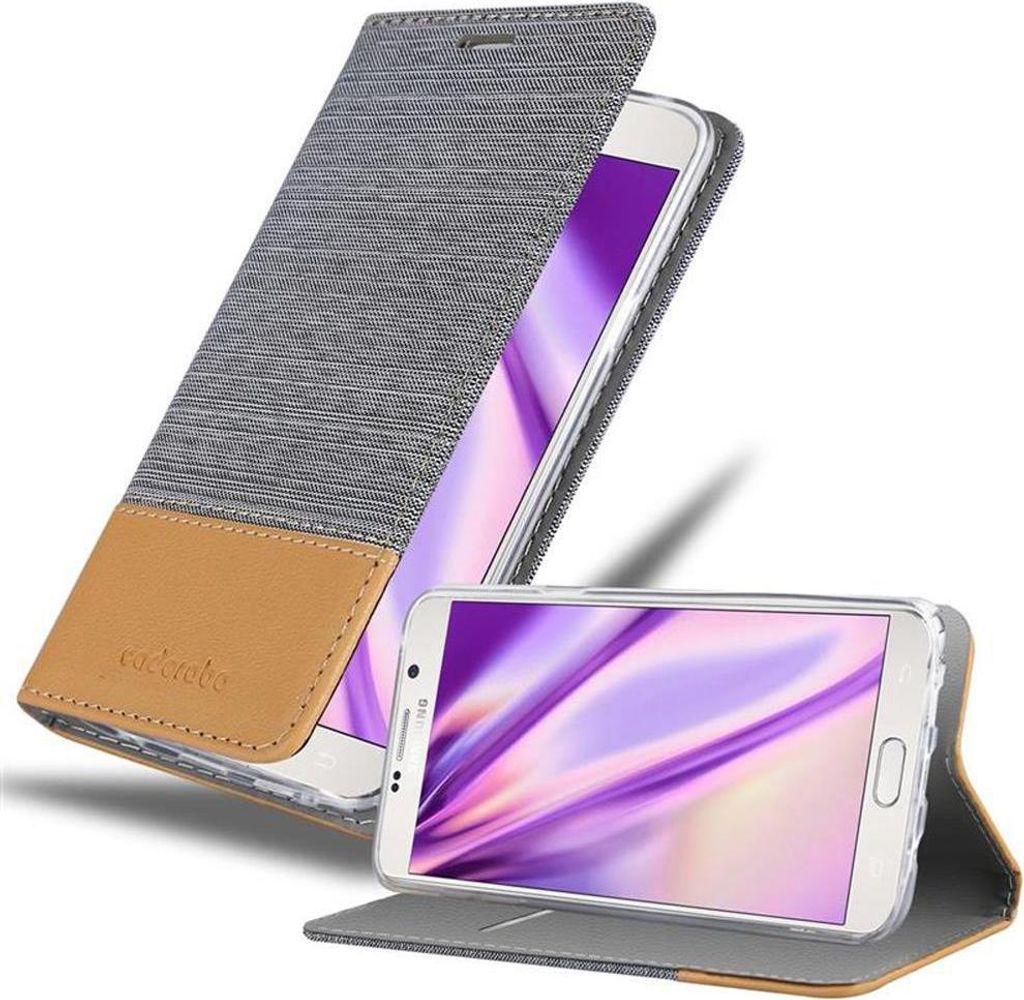 Cadorabo Hülle für Samsung Galaxy NOTE 5 Schutzhülle in Grau Handy Hülle Etui Book Case Cover