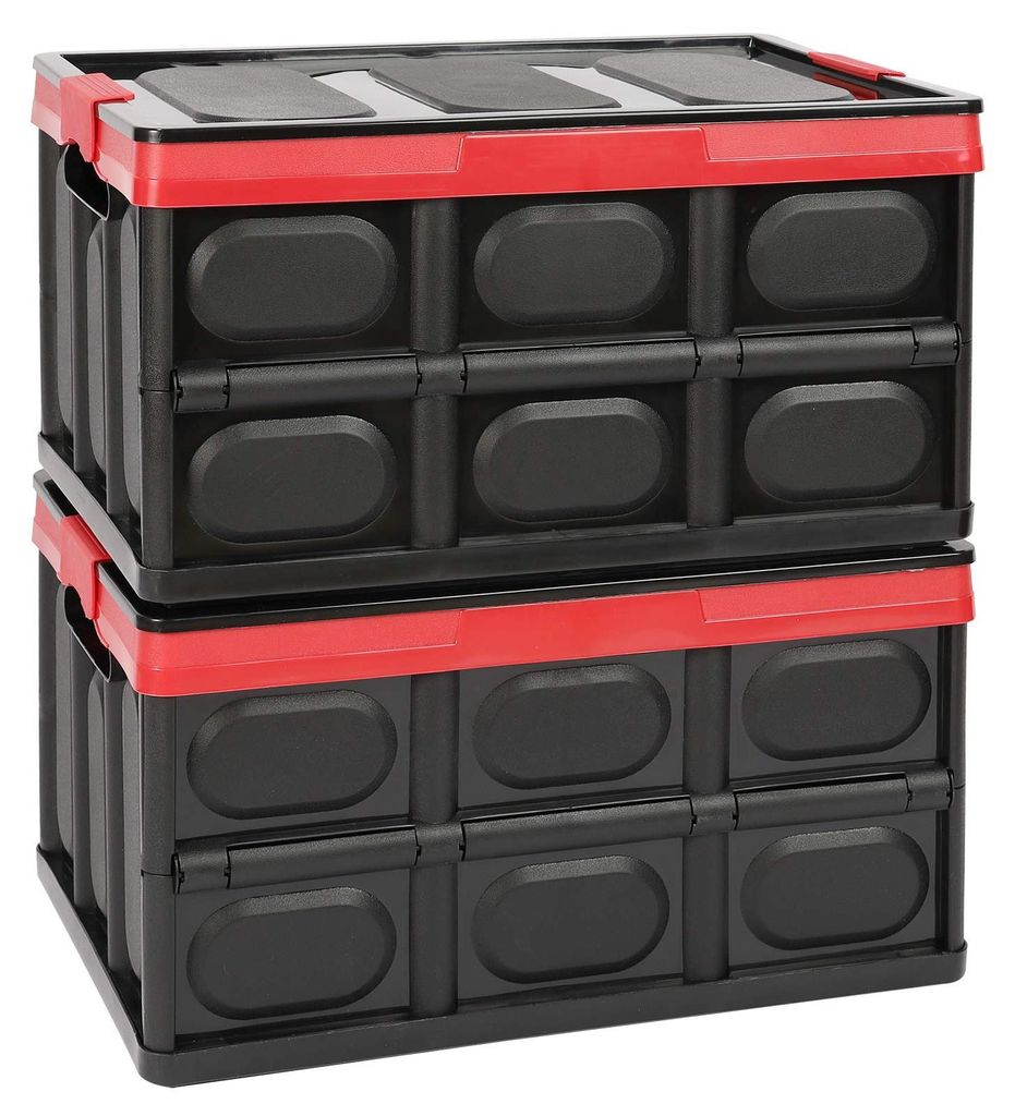 Faltbare Aufbewahrungsboxen mit Deckel, faltbare Kunststoffboxen, Transportboxen, Behälter, 30-Liter-Aufbewahrungsboxen für Kleidung, Bücher, Sn...