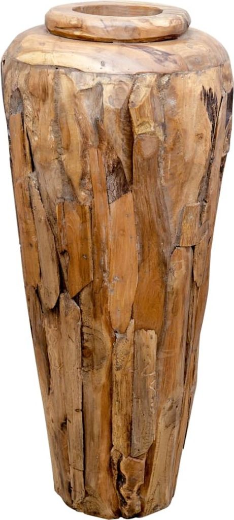 "2026 Aktion"Deko-Vase 40x80cm Massivholz Teak Promotion851990 - Garten & Heimwerken