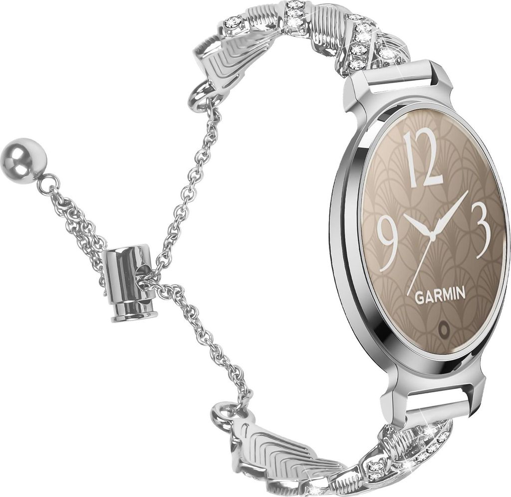 INF Garmin Lily 2 Kompatibles Herz Diamant Armband - Zinklegierung Halbreif Silber