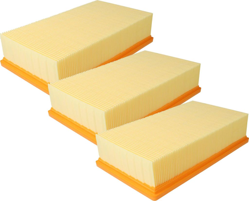 vhbw 3x Flachfaltenfilter F7 kompatibel mit Dewalt D27902, D27091, D279015, D279025, D27900, D279015-XJ, D27902M Staubsauger