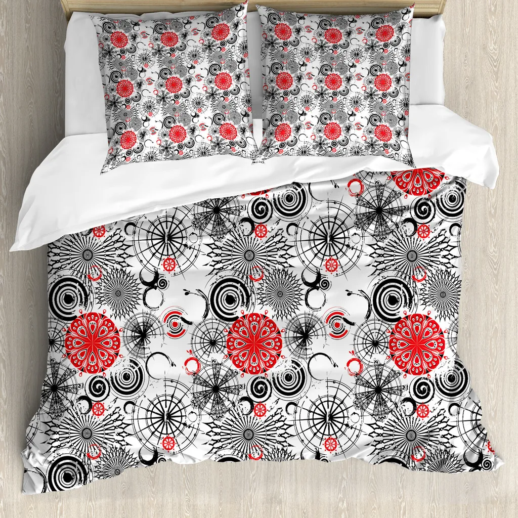Copripiumino Mandala Urban ABAKUHAUS: Look Vermiglio Antiacaro 155x220