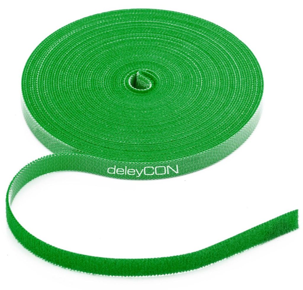 deleyCON 10m Klett Kabelbinder Klettbandrolle 10mm Produktbild 