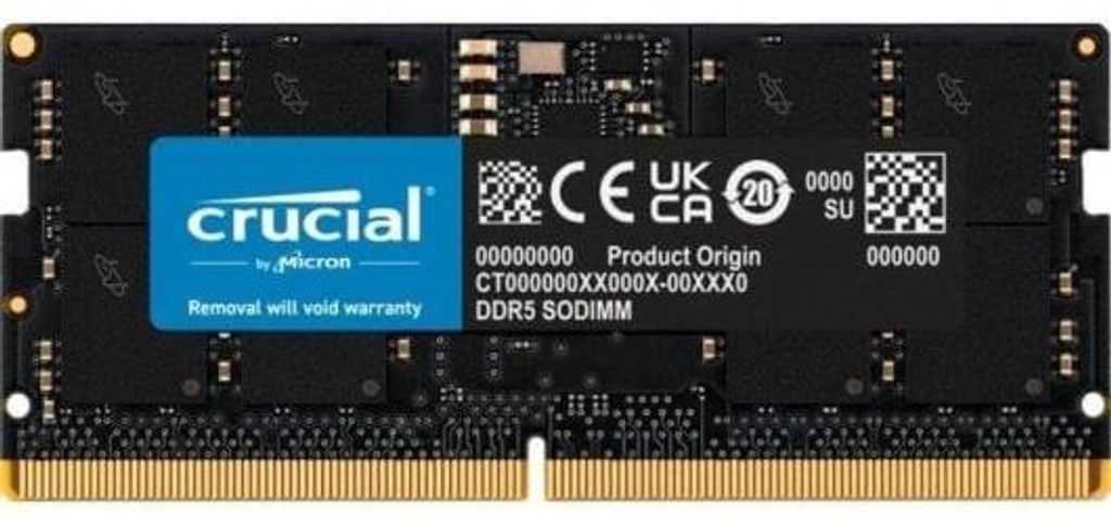 Crucial CT16G56C46S5T RAM-Speicher 16 GB (1x16 GB) DDR5 5600 MHz CL46 ECC SODIMM