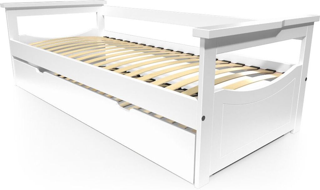Ausziehbares bett 90x190 Topaze aus Massivholz - Weiß