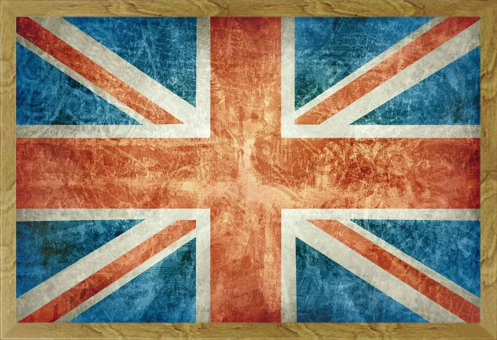 Set Poster Union Jack Vintage + Cornice Shinsuke® 61x91,5 Vetro Acrilico