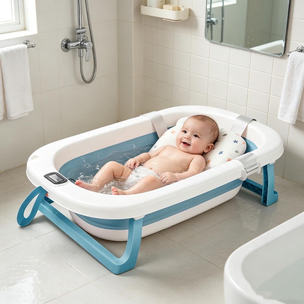 Faltbare Babybadewanne mit rutschfestem Produktbild 