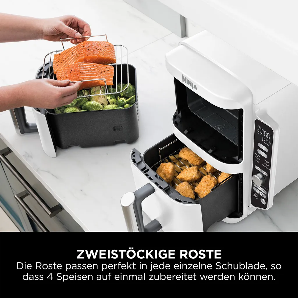 Ninja SL400EU Friteuse à air chaud Double Stack XL 9,5L Blanche - 8