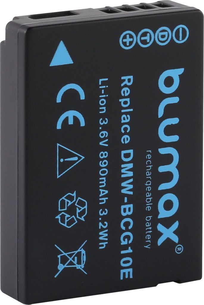 Blumax Akku | für Panasonic DMW-BCG10E Digitalkamera | Kapazität 890mAh |Spannung 3,6Volt | Video- und Kamerazubehör