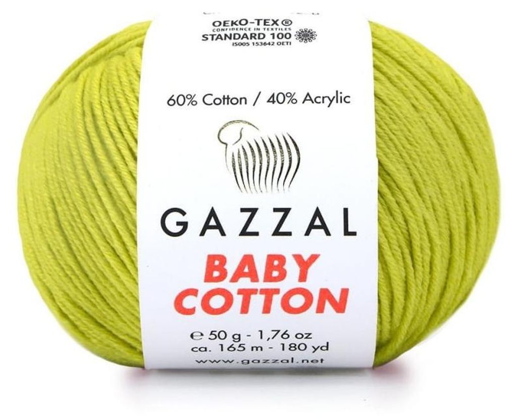 Příze Gazzal Baby Bavlna 3457 – barva pistácie – pro Obrázek produktu 