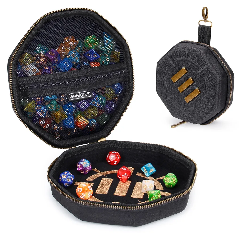 Dice Case pour RPG - Boîte de rangement noire pour dés de jeux de rôle